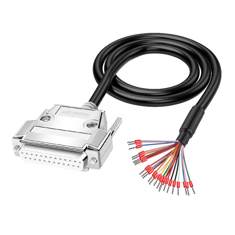 ANMBEST DB25 Solderless Breakout Connector with 5Ft 24AWG Replacement White 