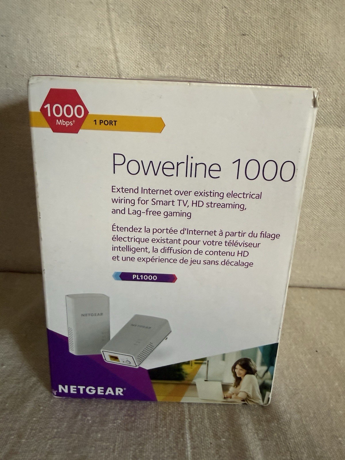 NETGEAR PL1000 v2 Powerline 1000 Mbps Ethernet Adapter Kit Gigabit CIB