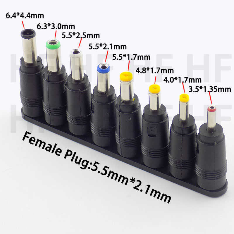 8pcs Universal AC DC Power Charger Adapter Tips Jack Plugs For Laptop Notebook