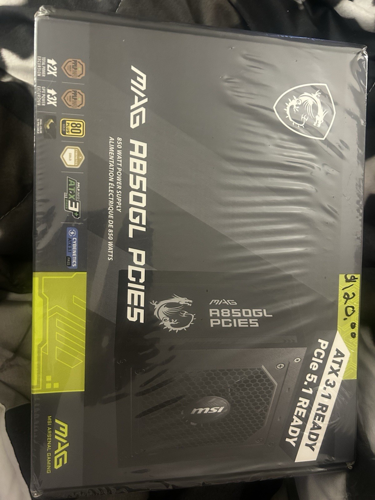 -NEW- MSI MAG A850GL Full Modular 80 Plus Gold Certified 850W ATX Power Supply
