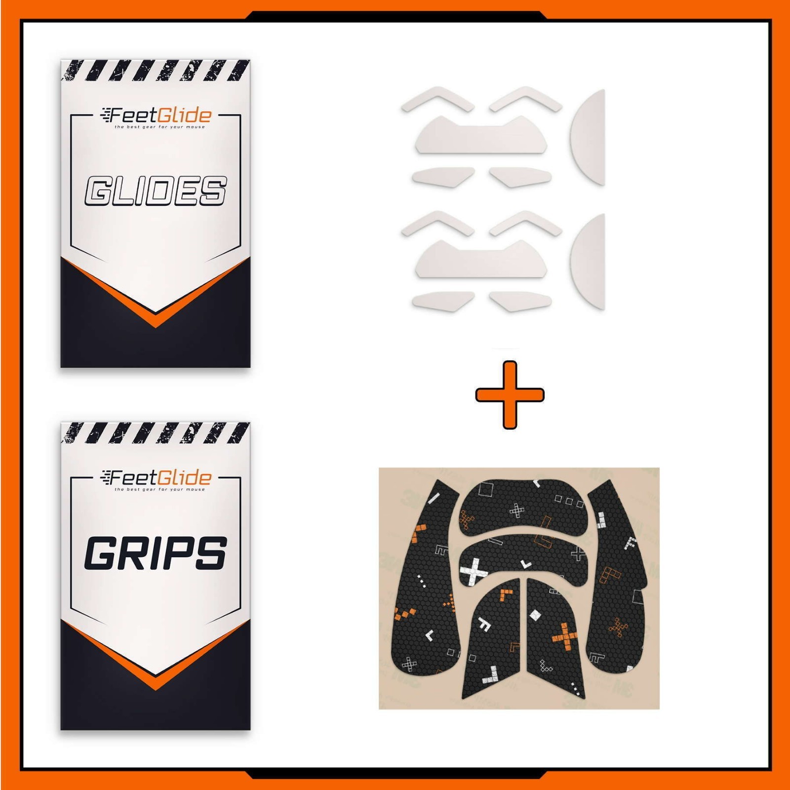 FeetGlide PTFE Mouse Skates & Grip Tape Bundle for Logitech G302