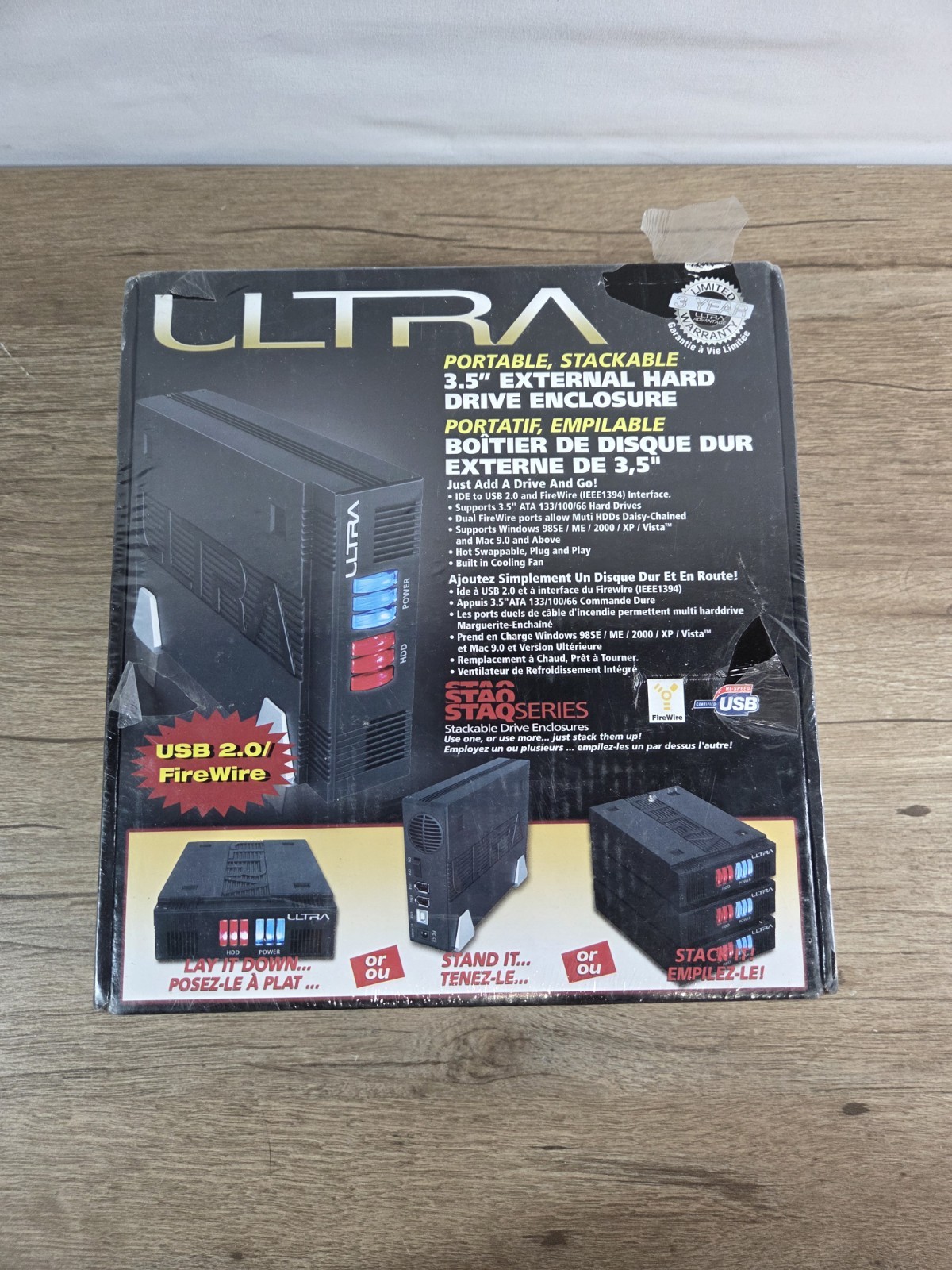 Ultra 3.5" Black USB 2.0 External Hard Drive External Enclosure Stackable 