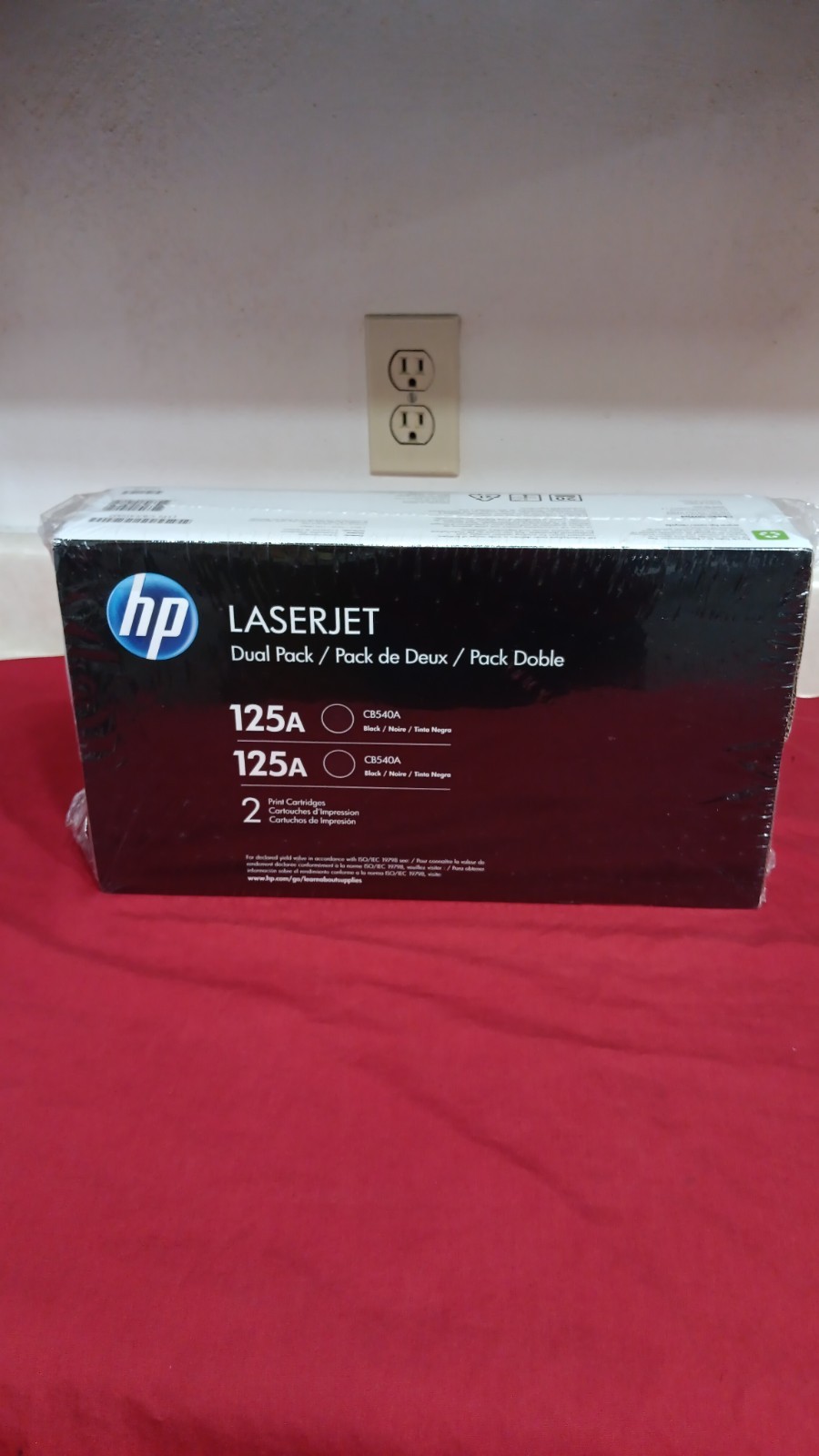 LOT OF 2 NEW SEALED Genuine HP 125A LaserJet Toner Print Cartridge CB540A BLACK