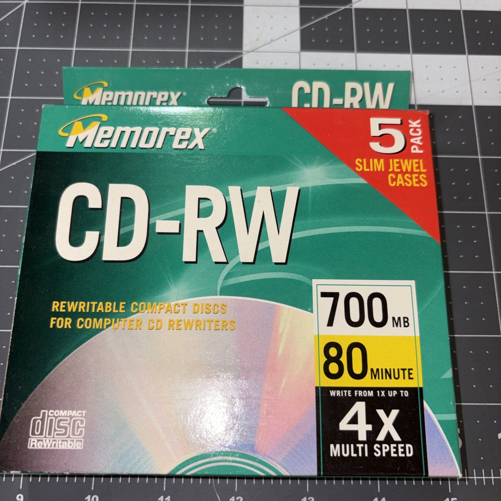 Memorex CD-RW 700MB 80 Min 4X Rewritable Blank Media 5 Pack Sealed