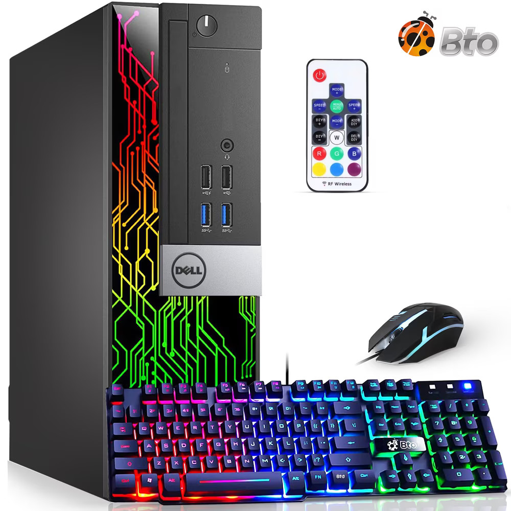 Dell Restored Dell OptiPlex with RGB Panel Intel i5 Quad-Core 6th Gen. 256GB SSD