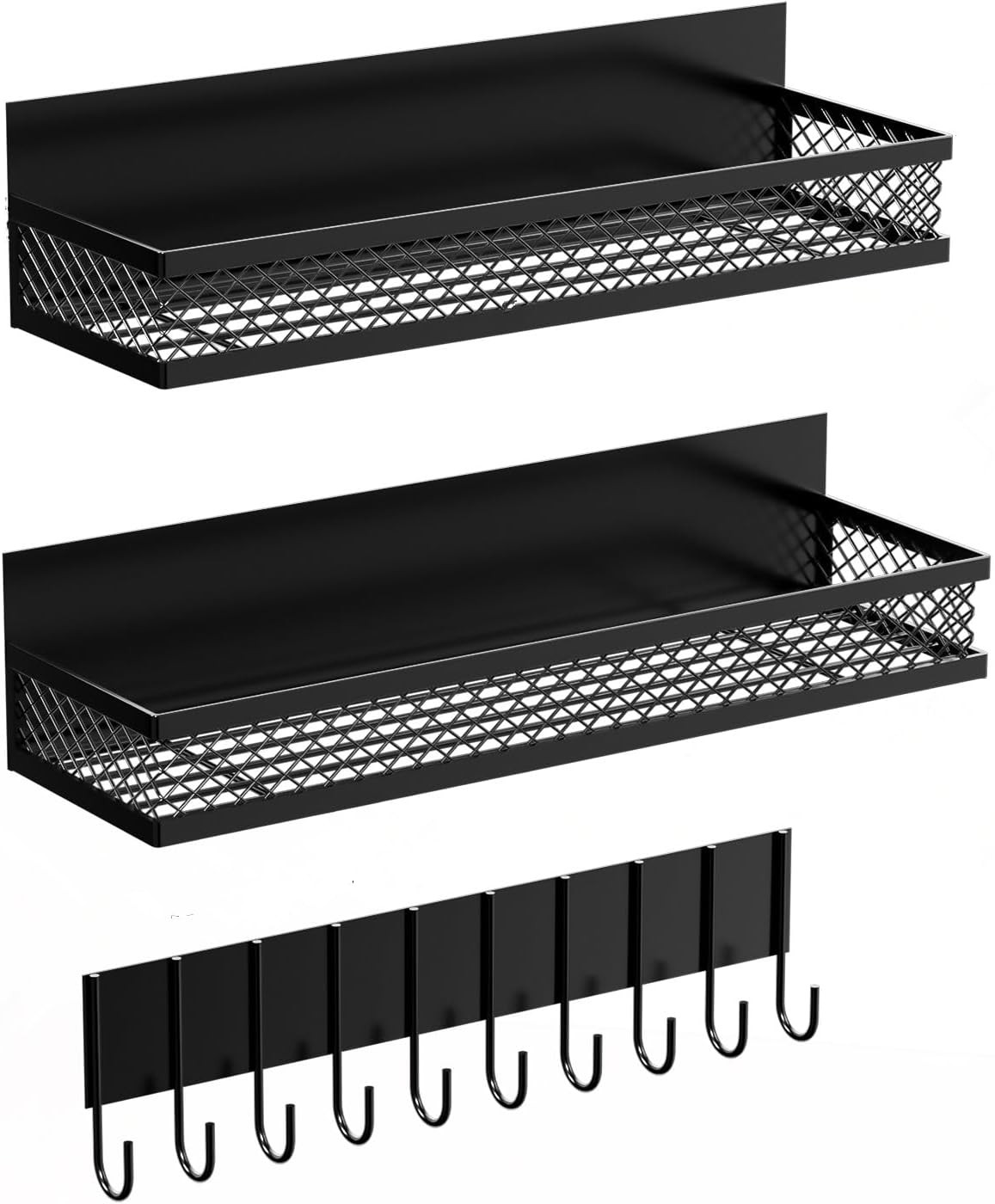 Magnetic Spice Rack for Refrigerator, 3 Pack Magnetic Shelf for Refrigerator, Mo