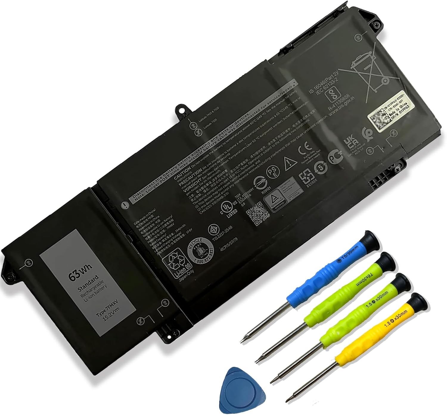 7FMXV 63Wh 4 Cell Laptop Battery Replacement for Latitude 7420 5320 7320 7520