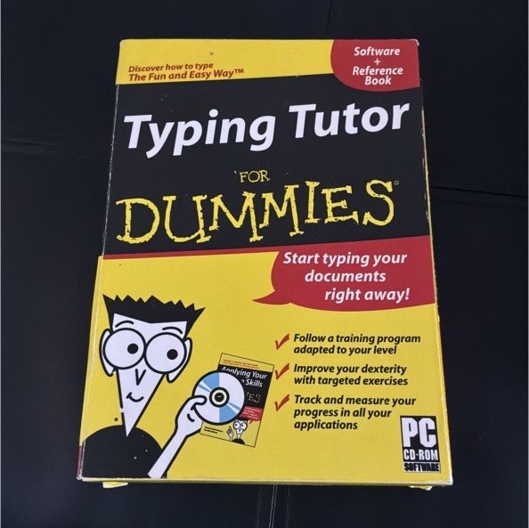 For Dummies Typing Tutor Educational PC CD-ROM + Reference Book Windows 98-XP