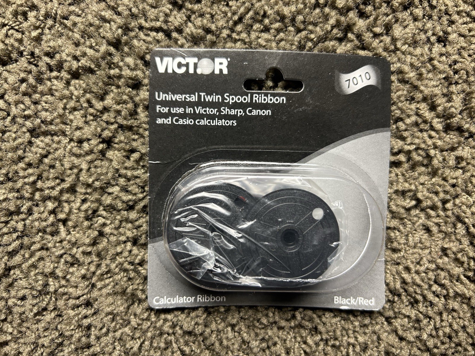 Two Original Victor 7010 Black/Red Calculator Ribbons  New NOS