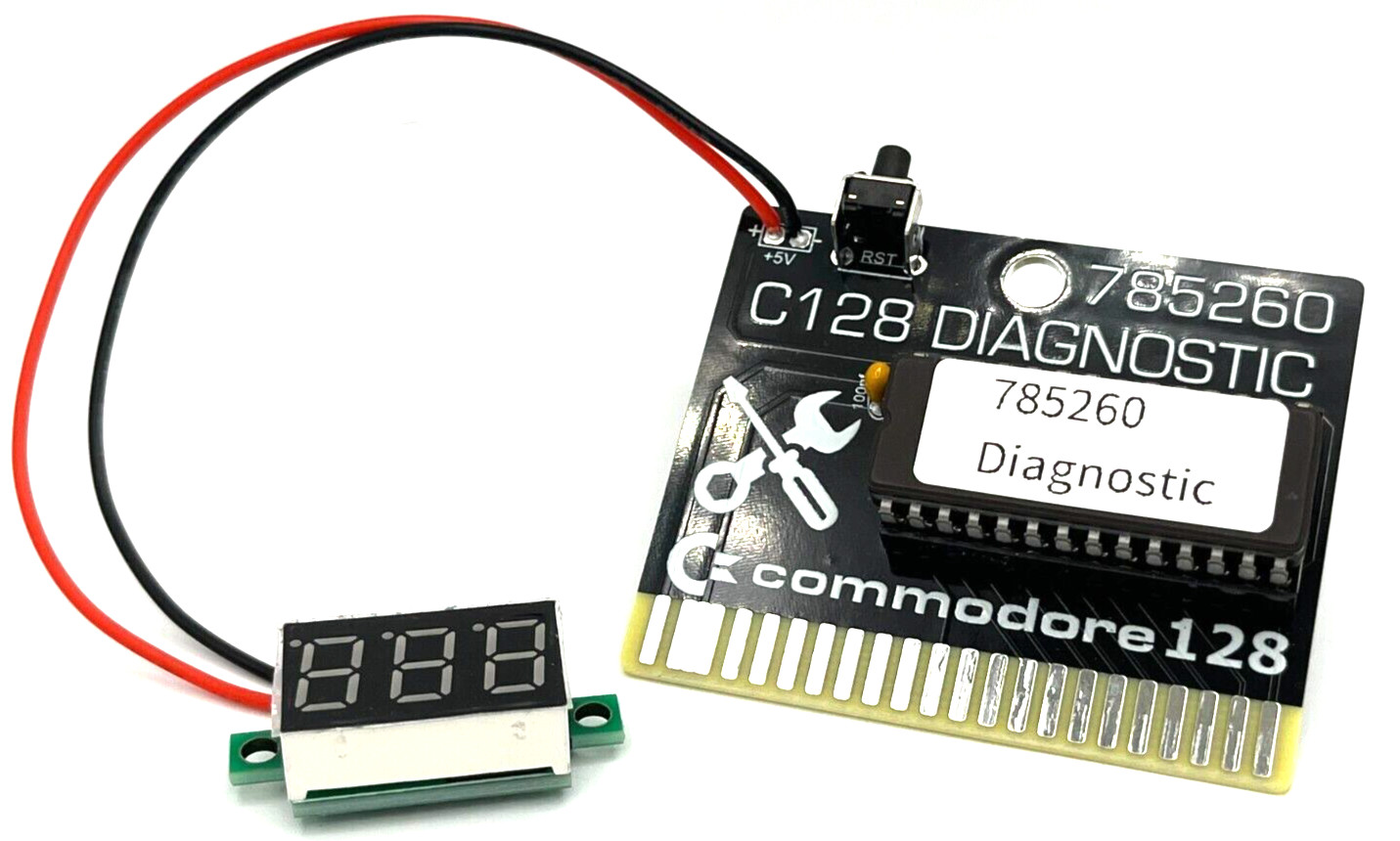Commodore 128 Diagnostic Cartridge with Voltmeter Display USA seller