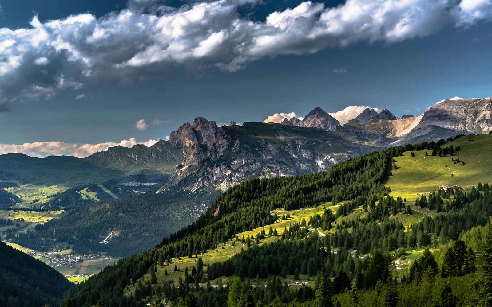 Landscape nature dolomites alps forest summer grass Custom Gaming Mat Desk