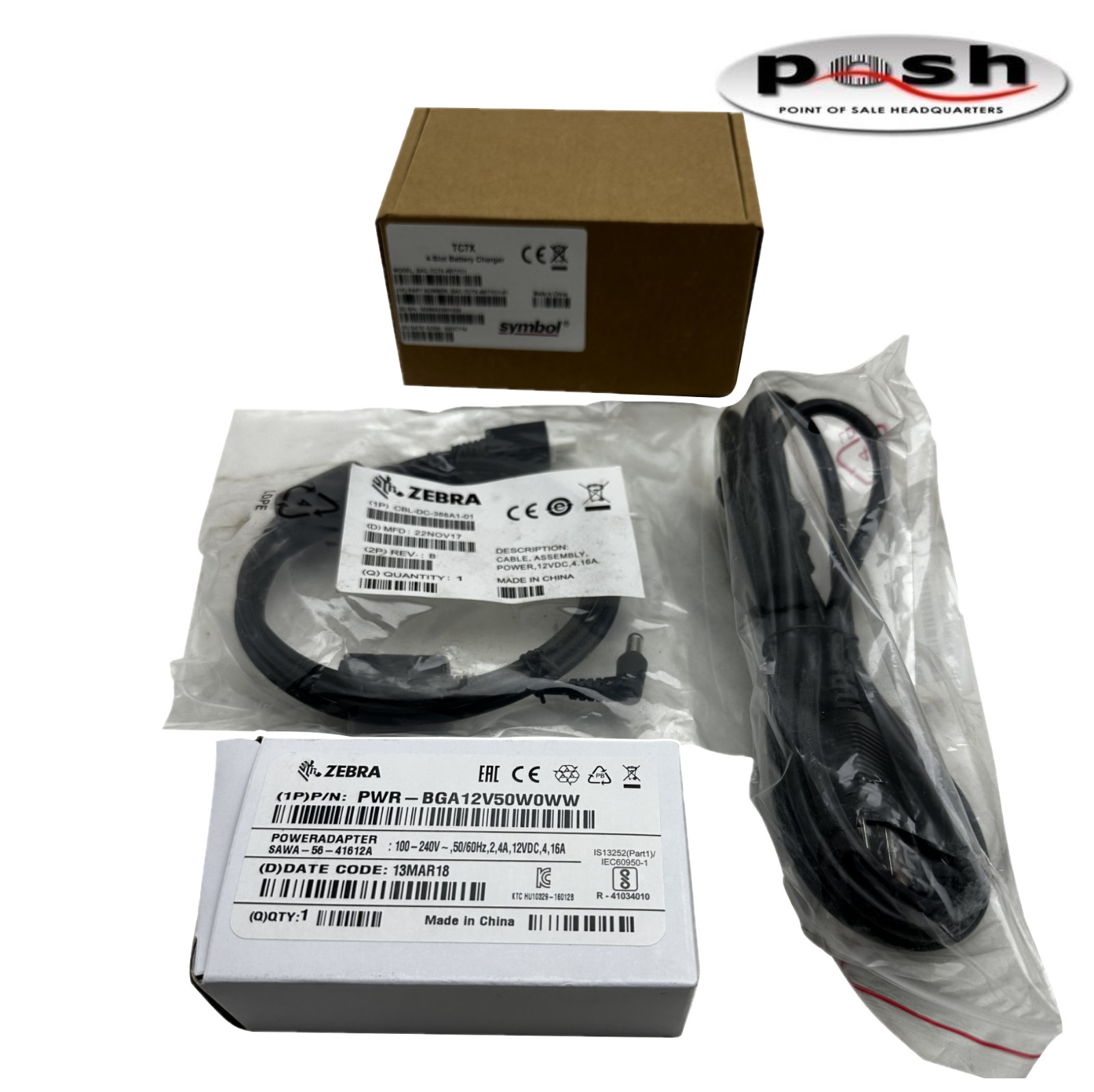 NEW Zebra Symbol TC7X 4-Slot Battery Charger Kit SAC-TC7X-4BTYC1-01