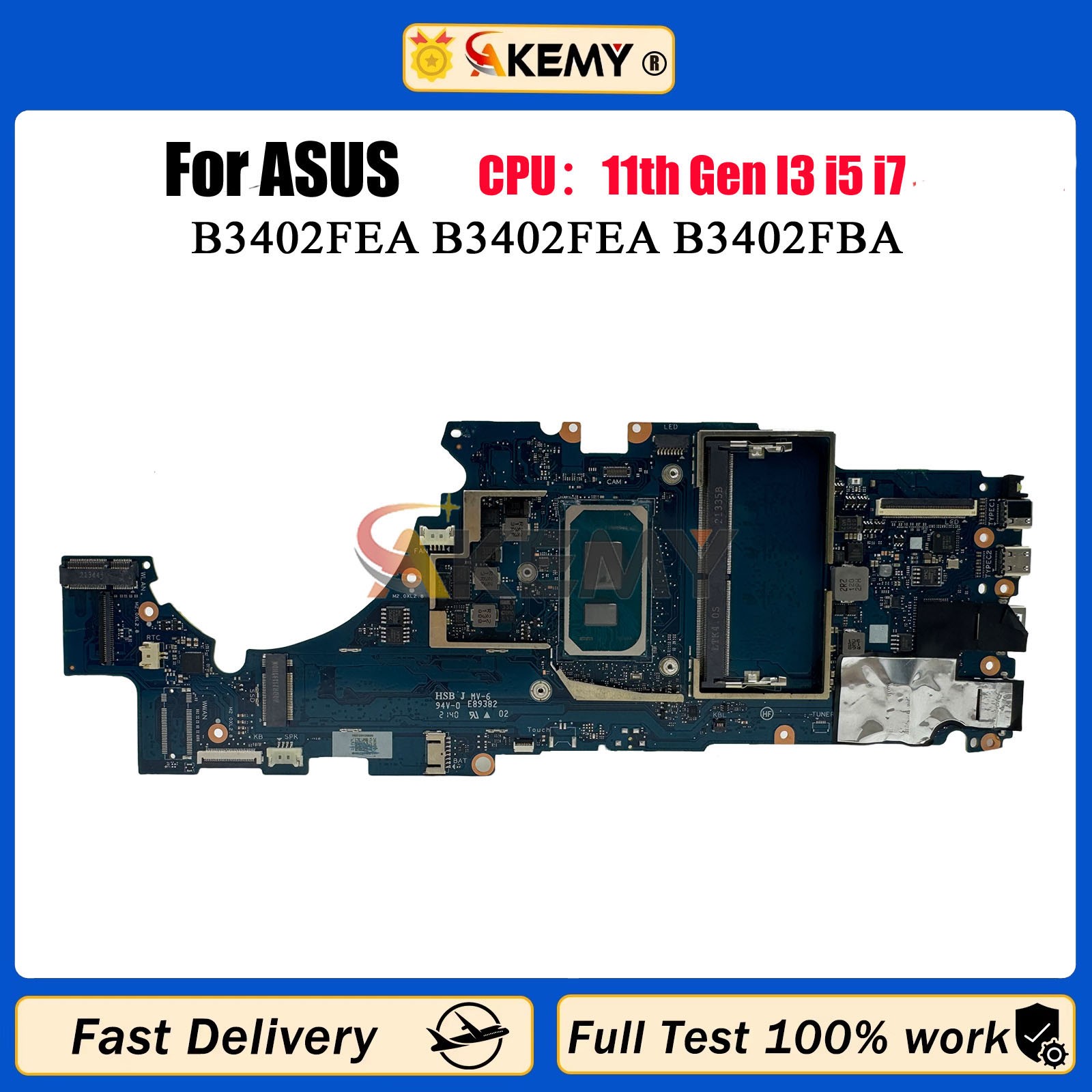 B3402FEA Laptop Motherboard For ASUS B3402FBA Notebook Motherboard i3 i5 i7 CPU