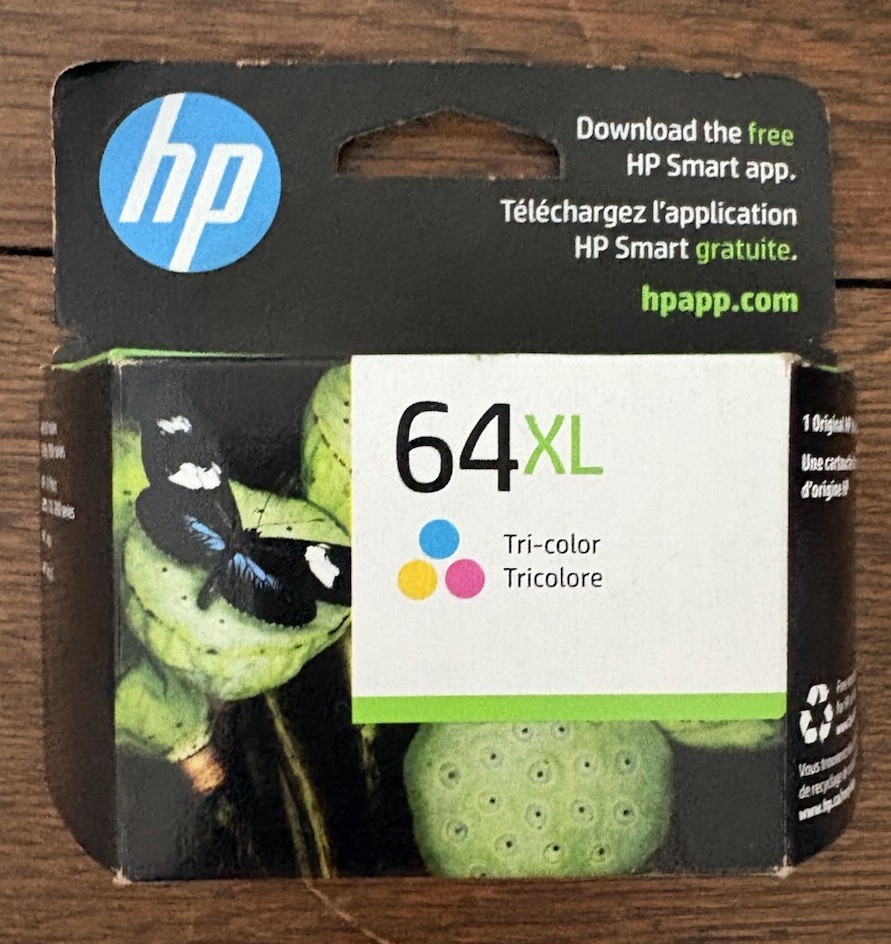 HP 64XL Color Ink Cartridge New Genuine Ex 8/24