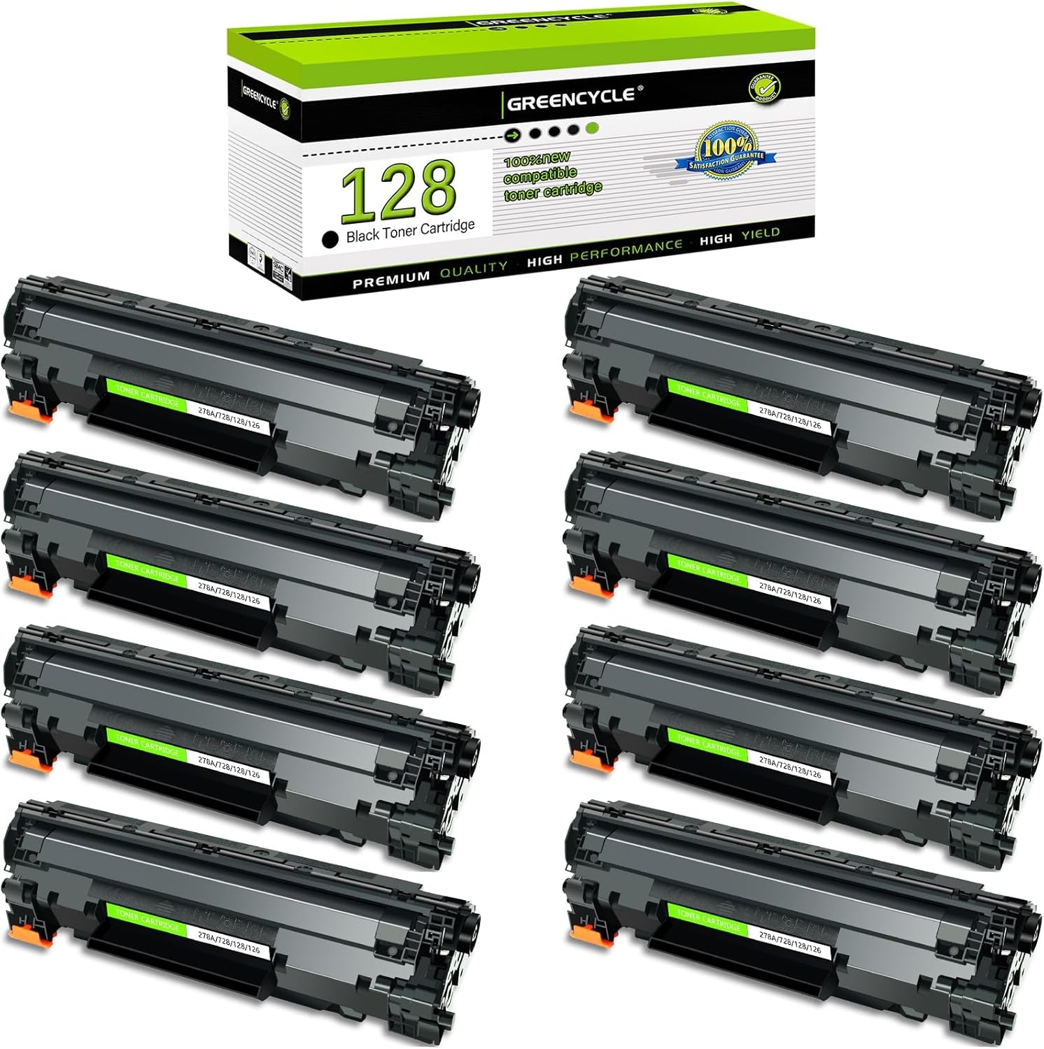 GREENCYCLE 8PK CRG128 Toner Fit for Canon ImageCLASS D530 MF4570dw MF4770n