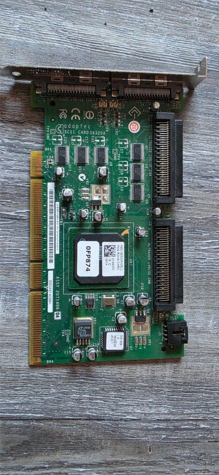 Adaptec ASC-39320A SCSI Controller 0FP874 Ultra320 Untested As-Is No Returns