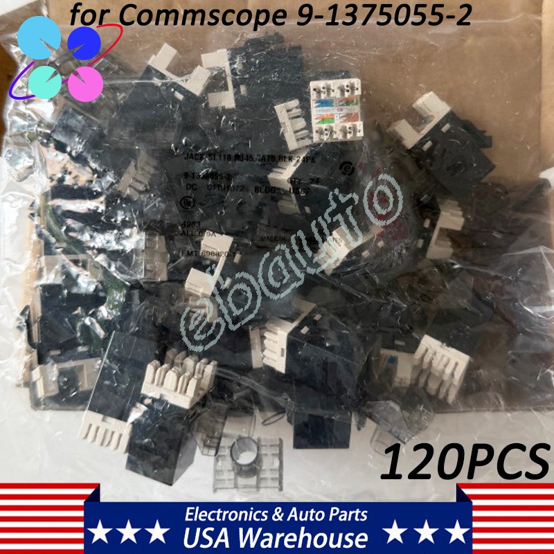 120PC Commscope 9-1375055-2 SL110 SERIES RJ45 CAT6 Modular Jack Black Dust Cover