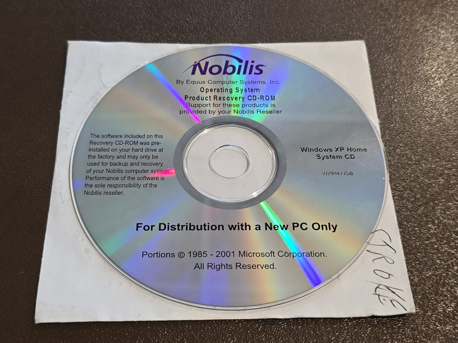 Rare NOBILIS Microsoft Windows XP Home Edition SP2 Operating System Recovery CD