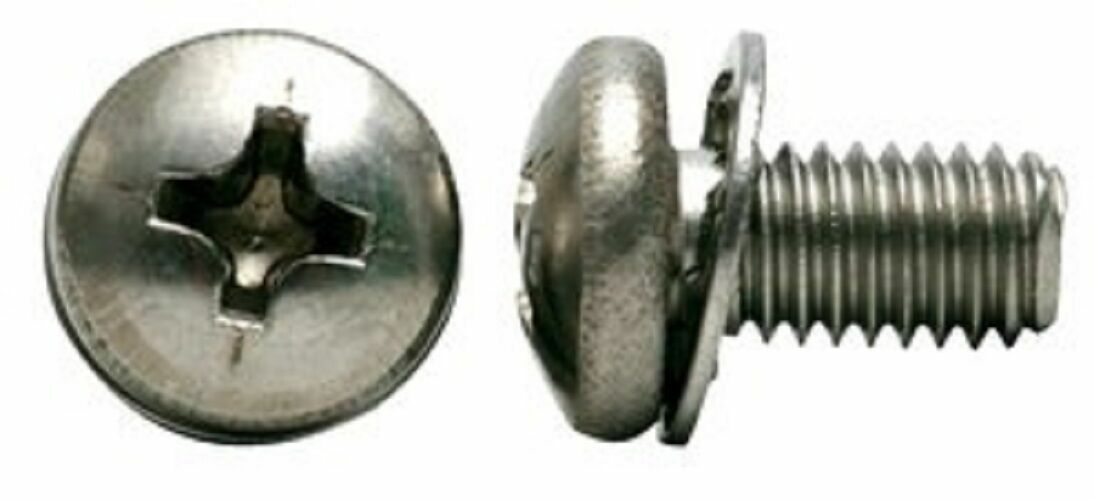 Round Head Machine Screw w/ Lock Washer - 4-40 x 1/2" 