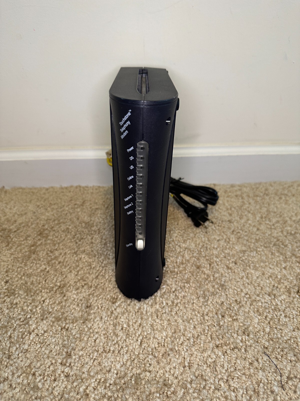 ARRIS Touchstone TM402P/110 Telephony VOIP Cable Modem, Power Cord & battery