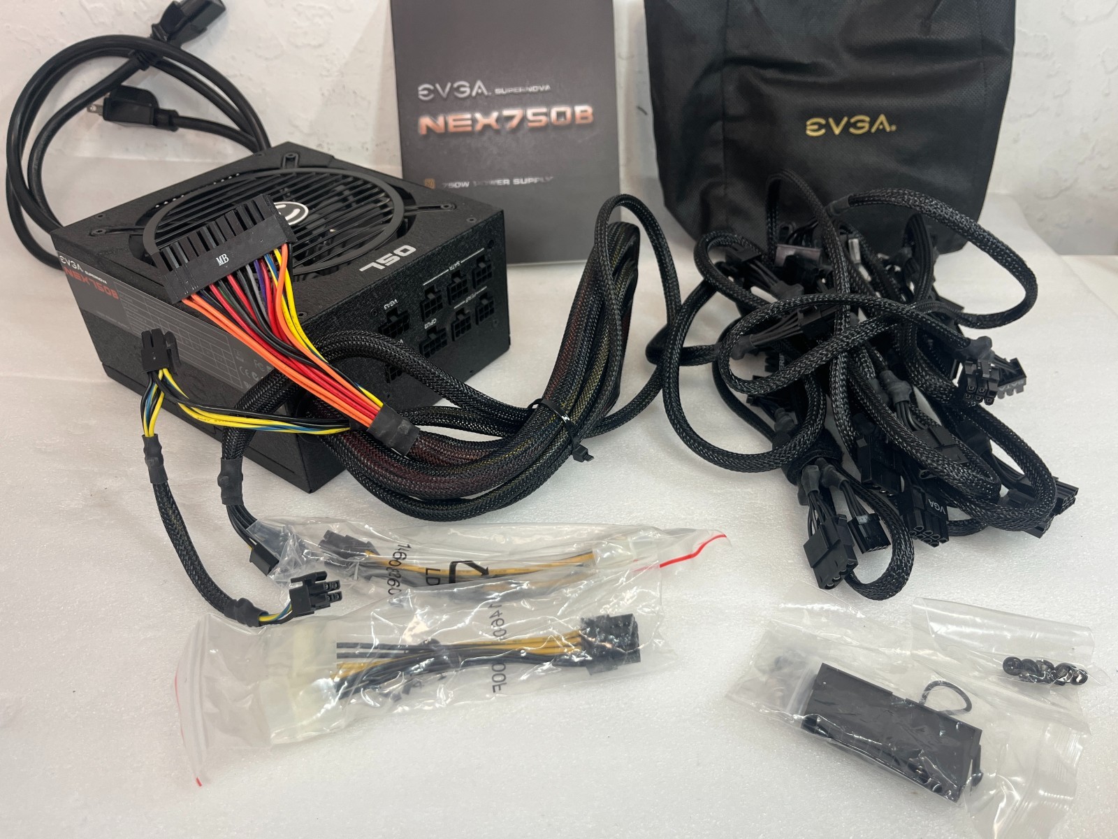 EVGA SuperNOVA NEX750B 750W 80 PLUS Bronze Modular Power Supply PSU Complete