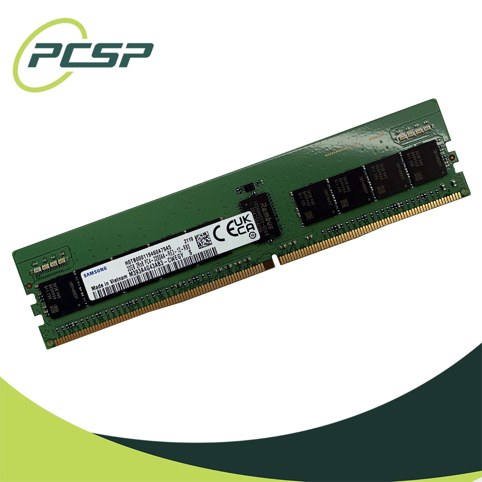 Samsung 32GB 2Rx8 PC4-3200AA-R DDR4 ECC REG RDIMM Memory M393A4G43AB3-CWEGY