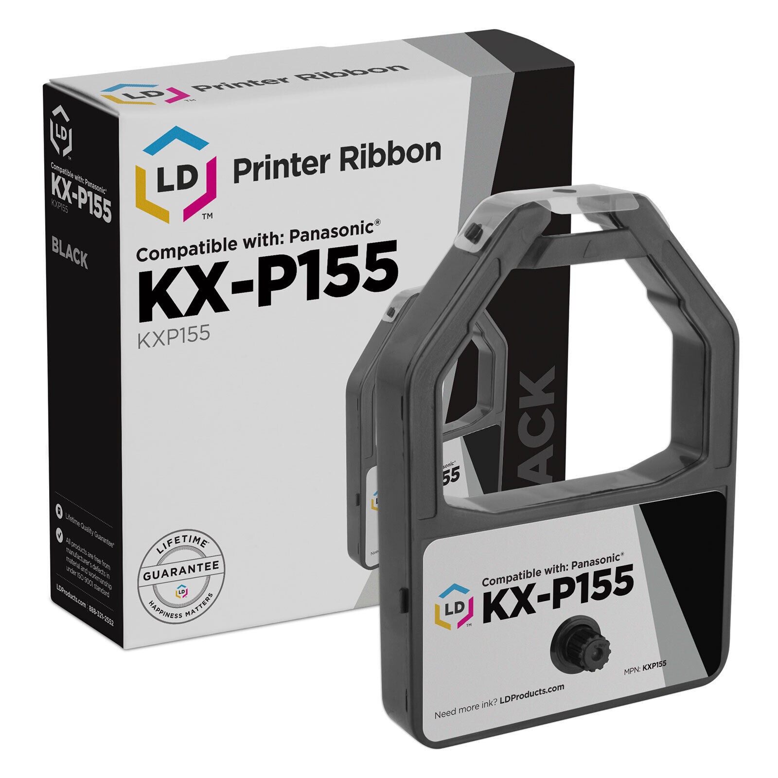 LD Compatible Panasonic KX-P155 Black Ribbon Cartridge KX-P1624 KX-P1654 KXP2624