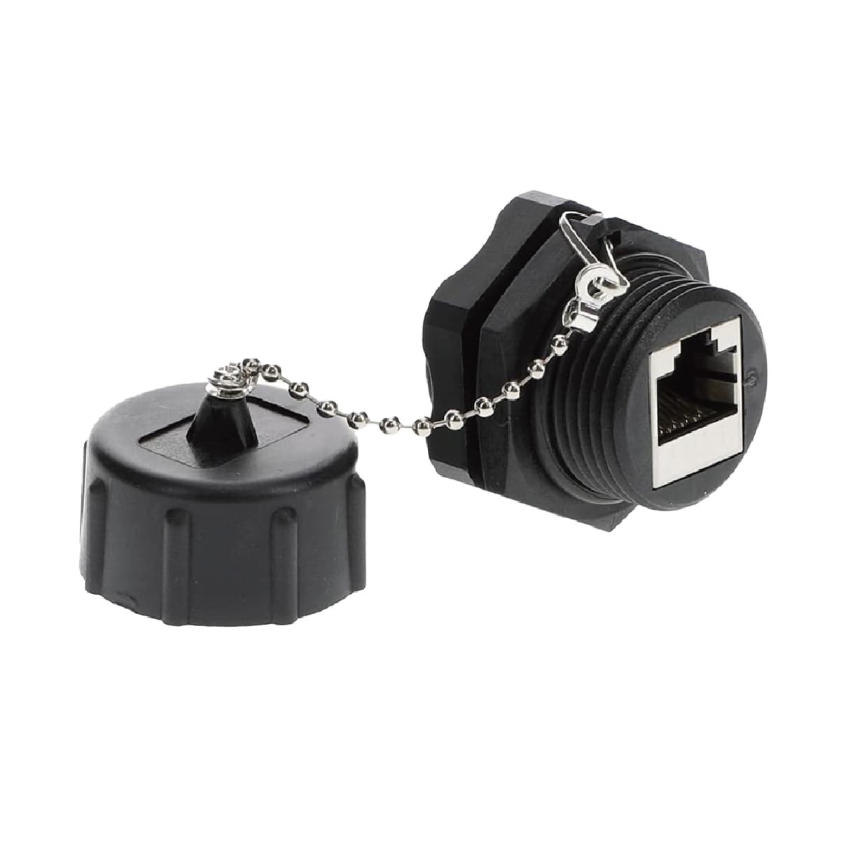 CAT6 RJ45 Shielded Industrial Panel Mount 10 Pack, Black