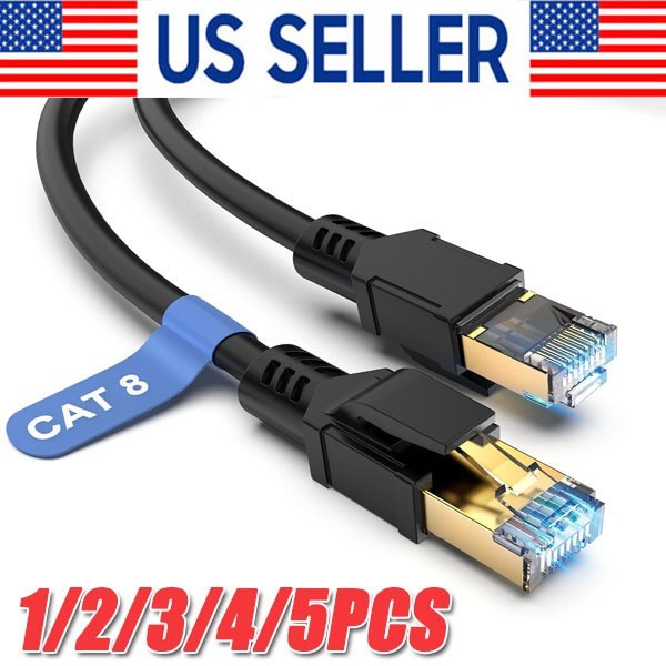 Cat 8 Ethernet RJ45 Cable Super Speed 40Gbps Patch LAN Network Gold Plated Lot