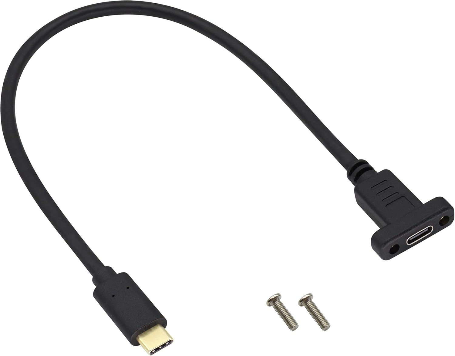 10Gbps USB-C 3.1 Adapter Cable - Panel Mount, Supports 4K Video, 0.3M Length
