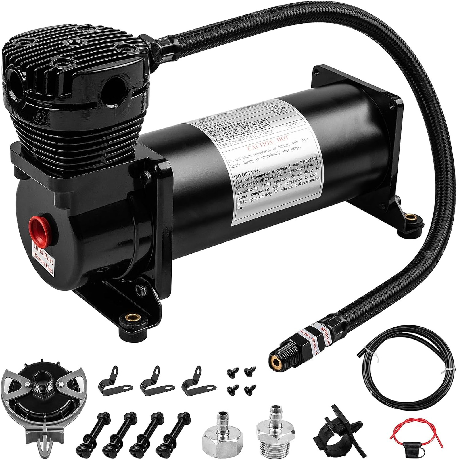 200 PSI Air Horn Compressor, 3/8 NPT Train Horns Ride Compressor