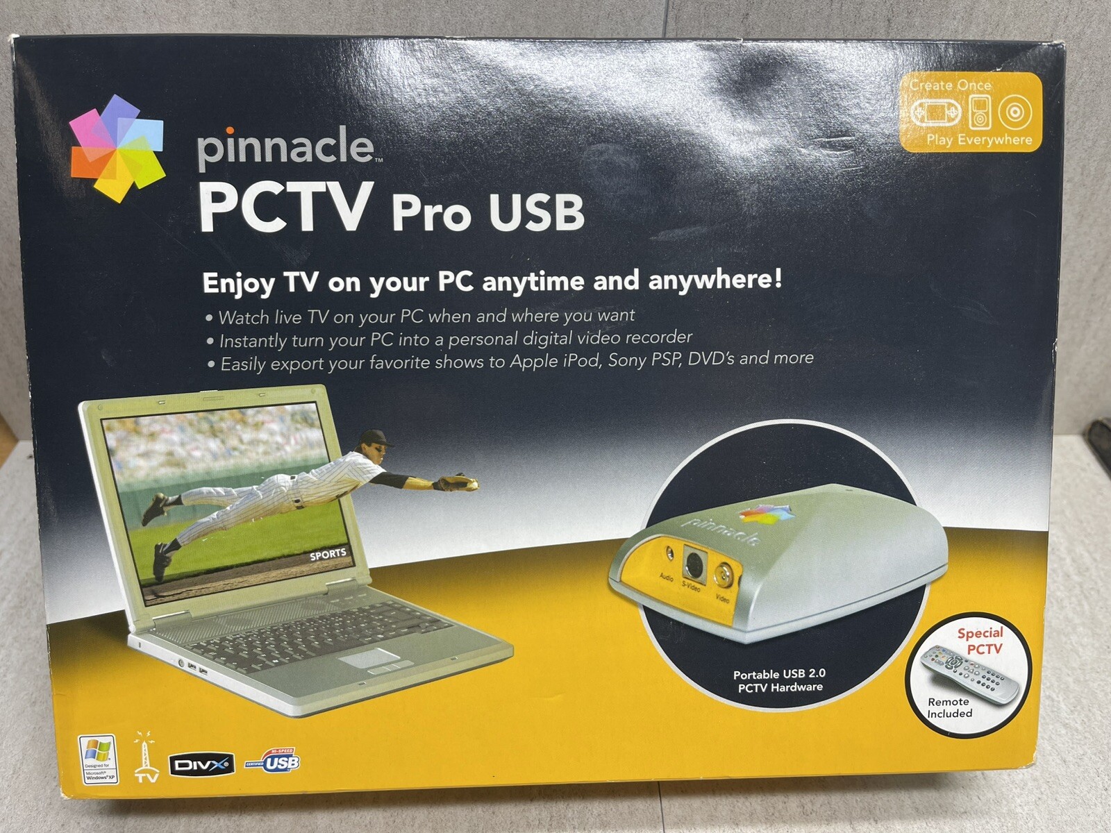 Pinnacle PCTV Pro USB TV On Your PC 2006 With Remote Software