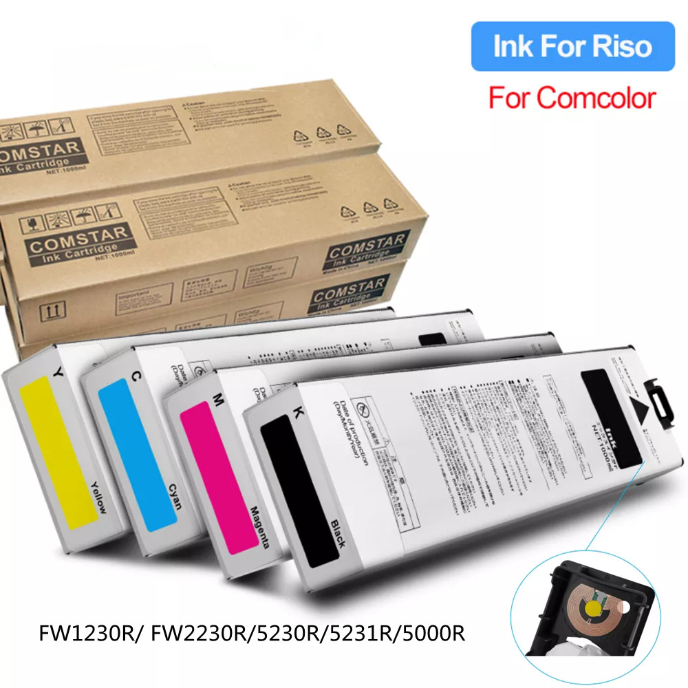 For Riso Comcoloor FW 1230R/2230R/5230R/5231R Compatible Ink Cartridge 4PCS