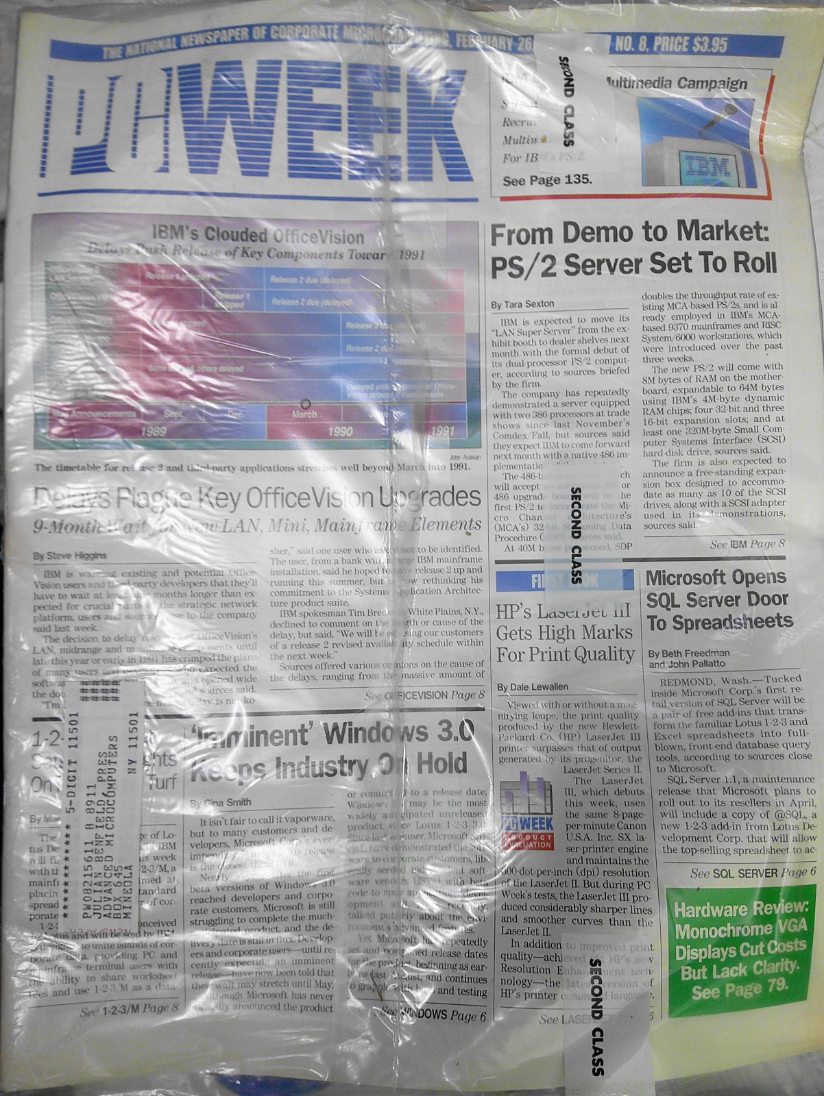 PC Week, February 26, 1990 - PS/2 Server to roll out; Microsoft SQL Server. New