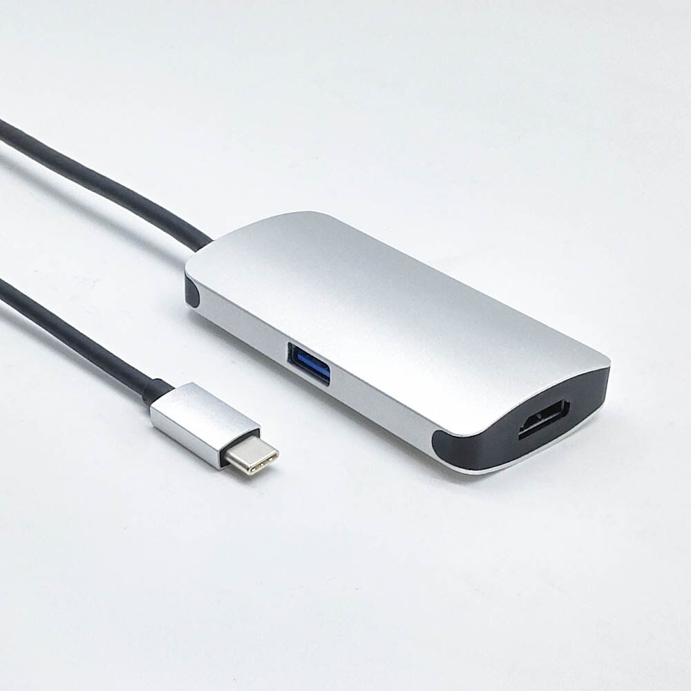 Fuji Labs USB Type C (Thunderbolt) Male to HDMI + C + USB 3.0 Female 3 in 1 Adap