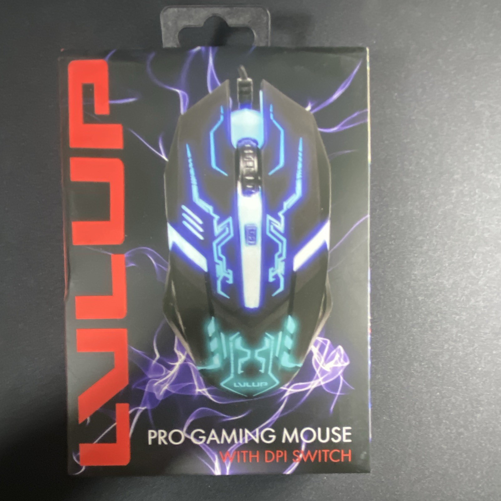 LVLUP Pro Gaming Optical Mouse Adjustable DPI LED Lighting Scroll Wheel Black