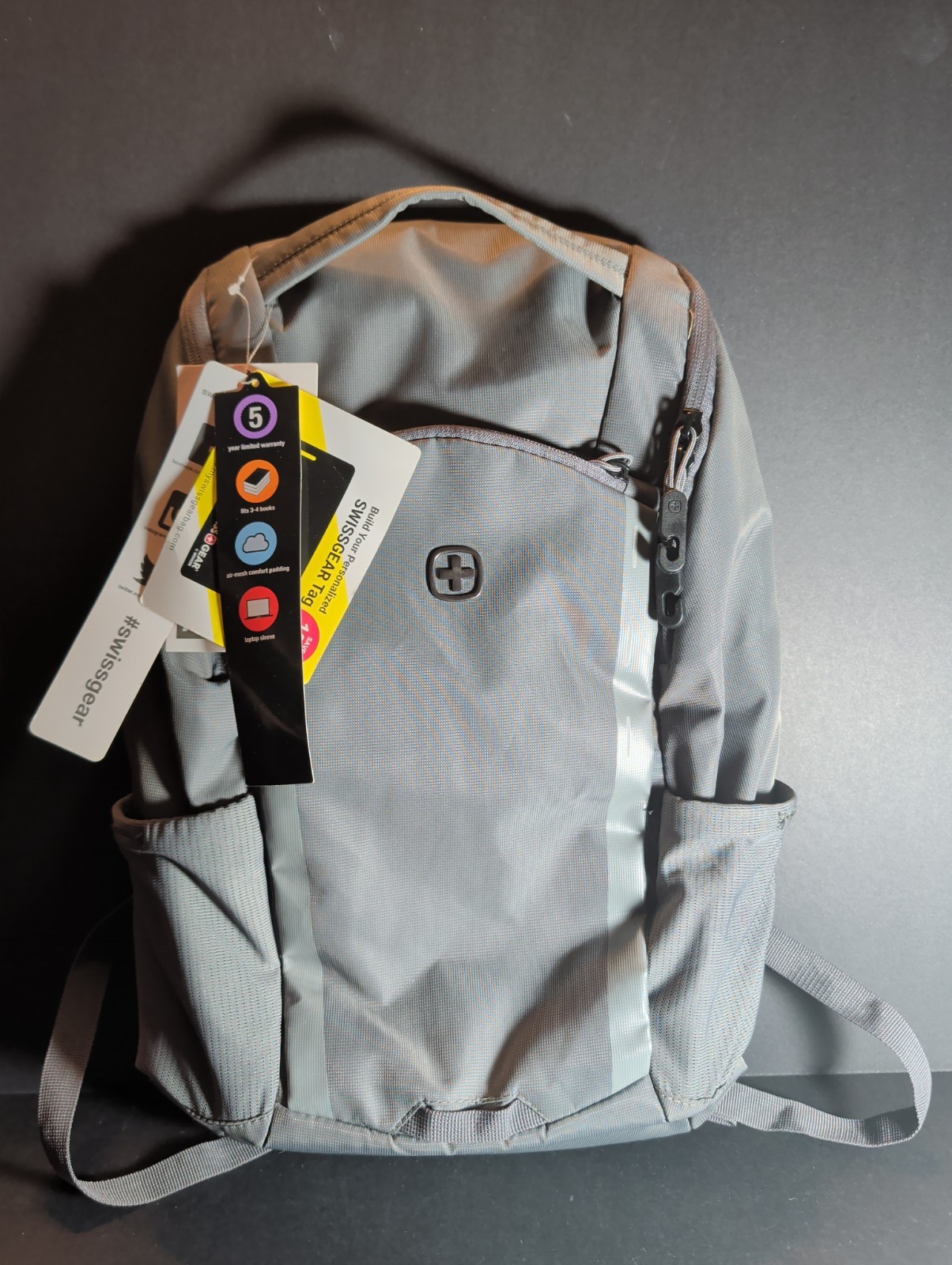 SWISSGEAR Discreet Travel Work Commuter Backpack Fits 15" Laptop - Charcoal Gray