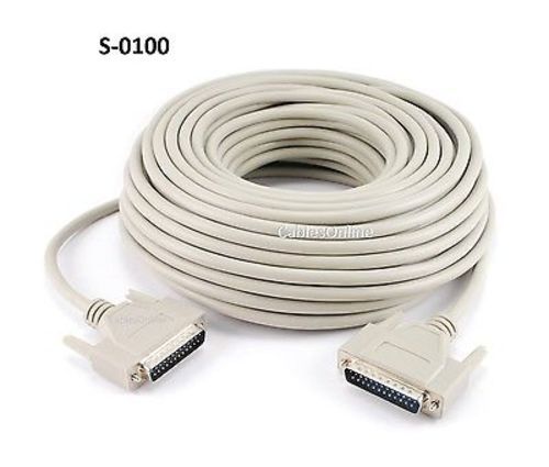 100ft DB25 Multi Purpose RS-232 Serial/Parallel M/M Straight-Thru Cable - S-0100