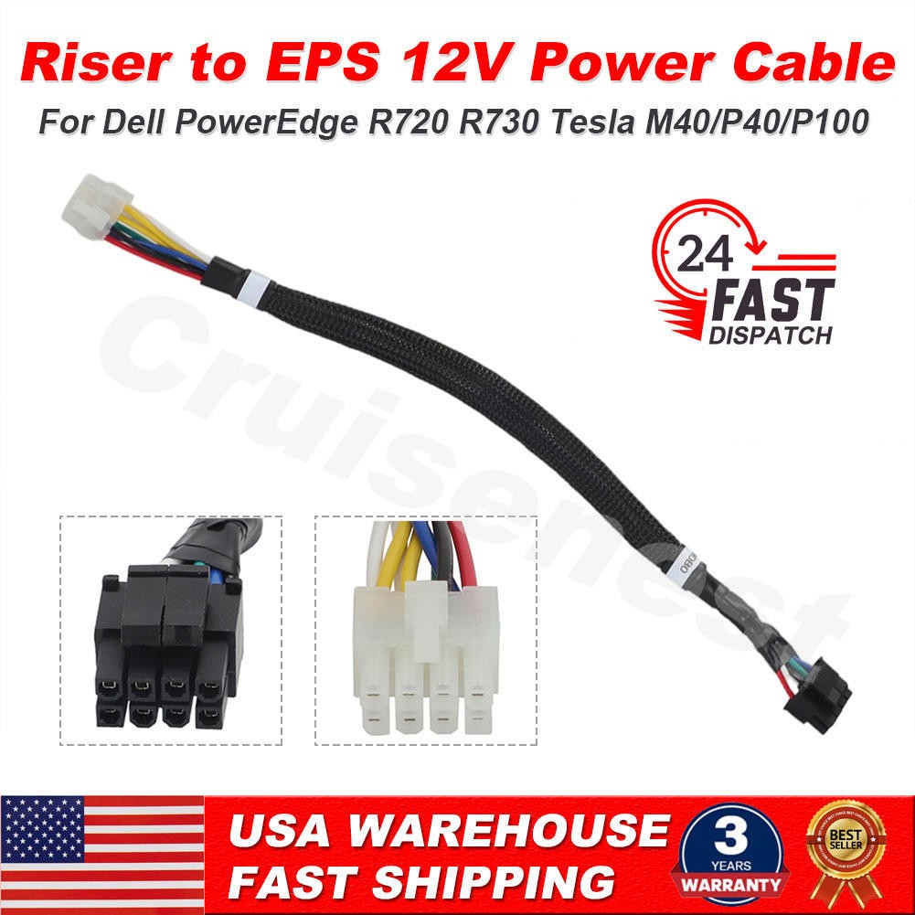 Server GPU Power Cable For Dell R720 R730 to Tesla P40 P100 EPS 12V Adapter