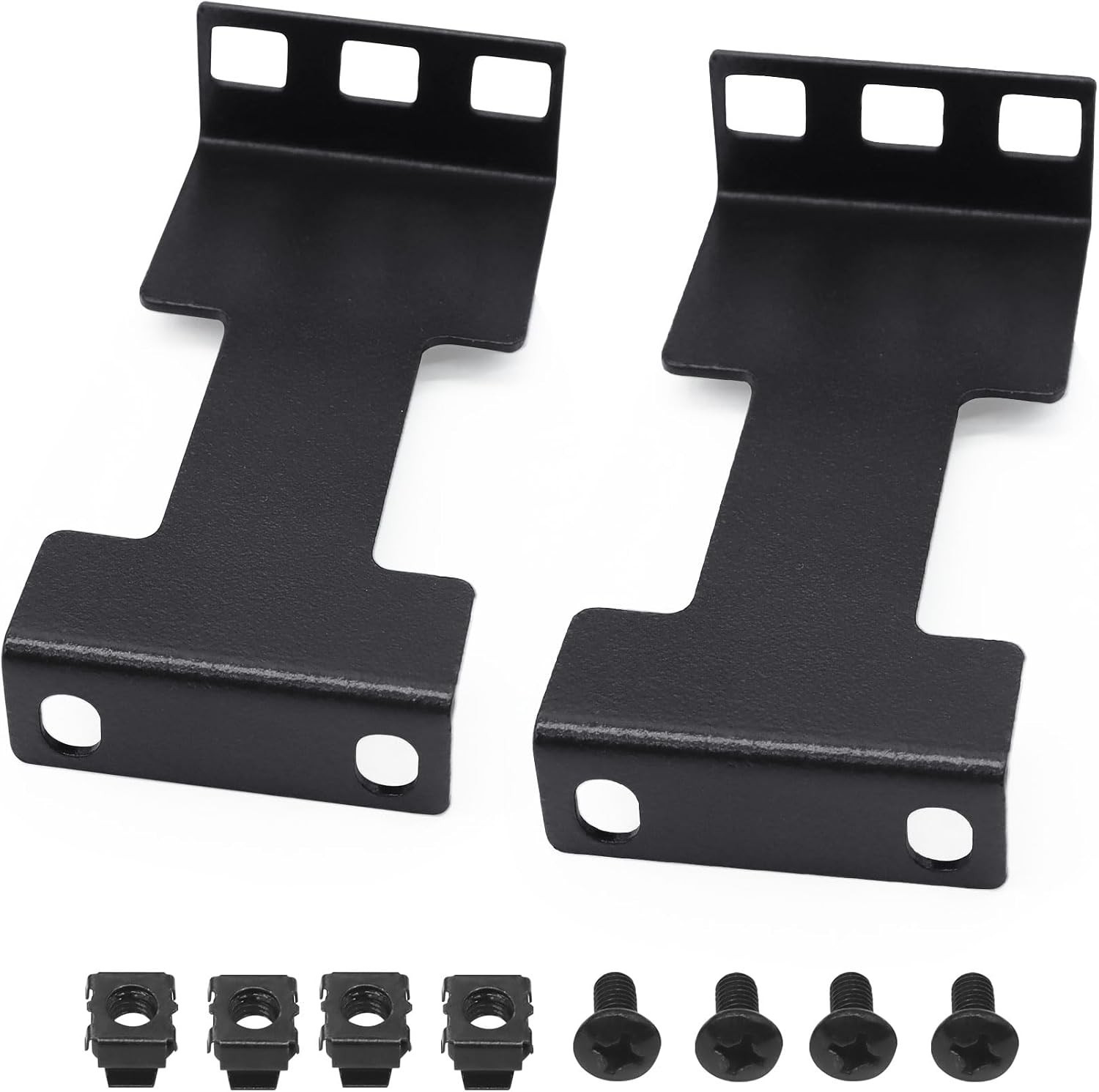 1U Server Rack Depth Extender Kit, 3.94" Extension, 2 Packs, Black