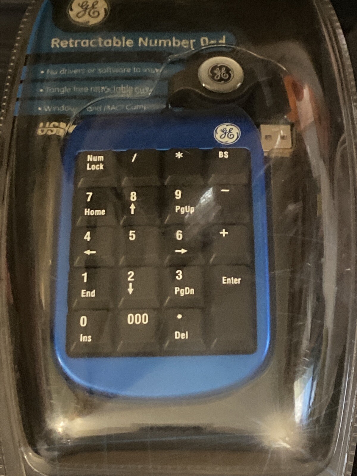GE Retractable USB Number Pad 98463 Blue