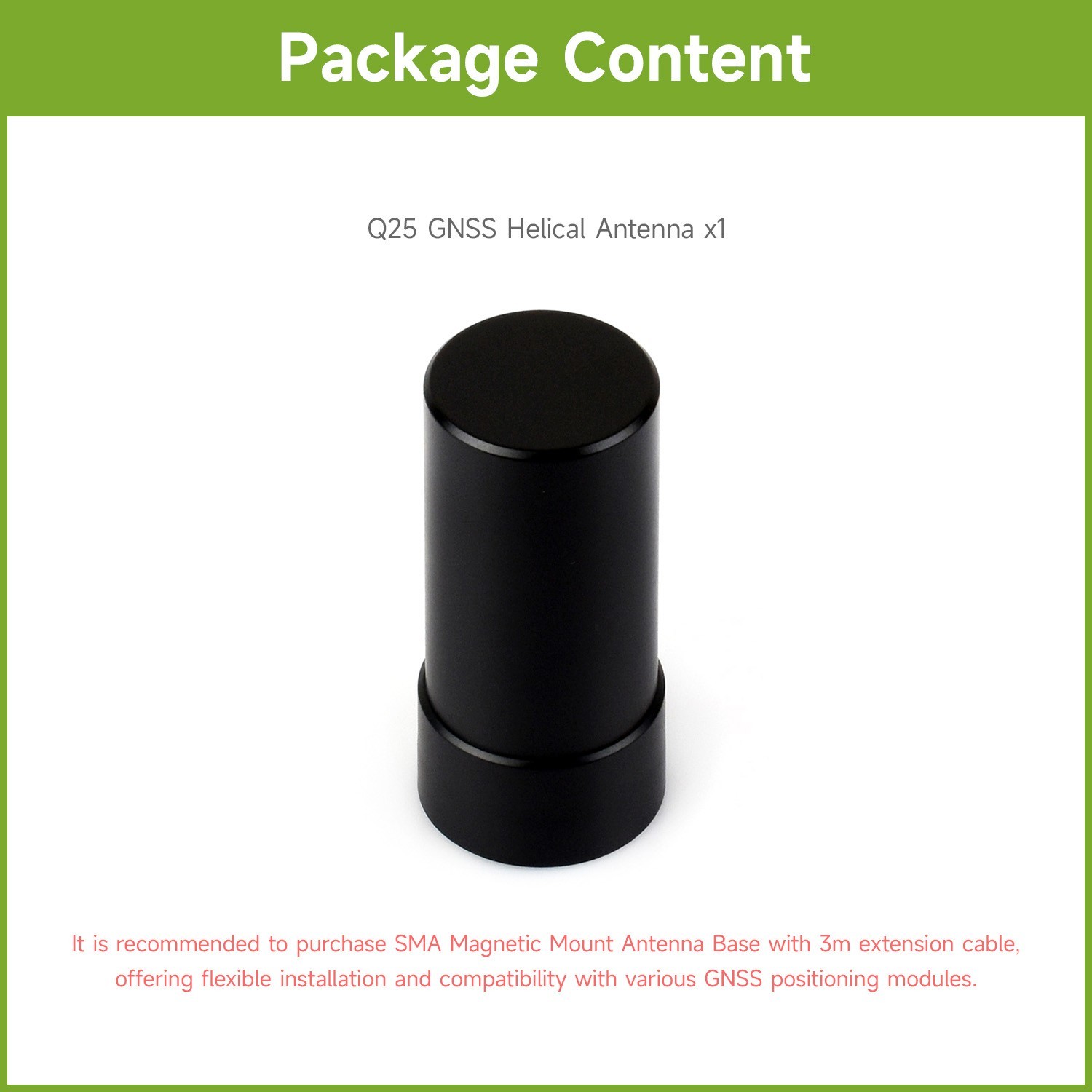 Waveshare GNSS L1+L2+L5 Multi-constellation, Multi-band Quadrifilar Helix Active