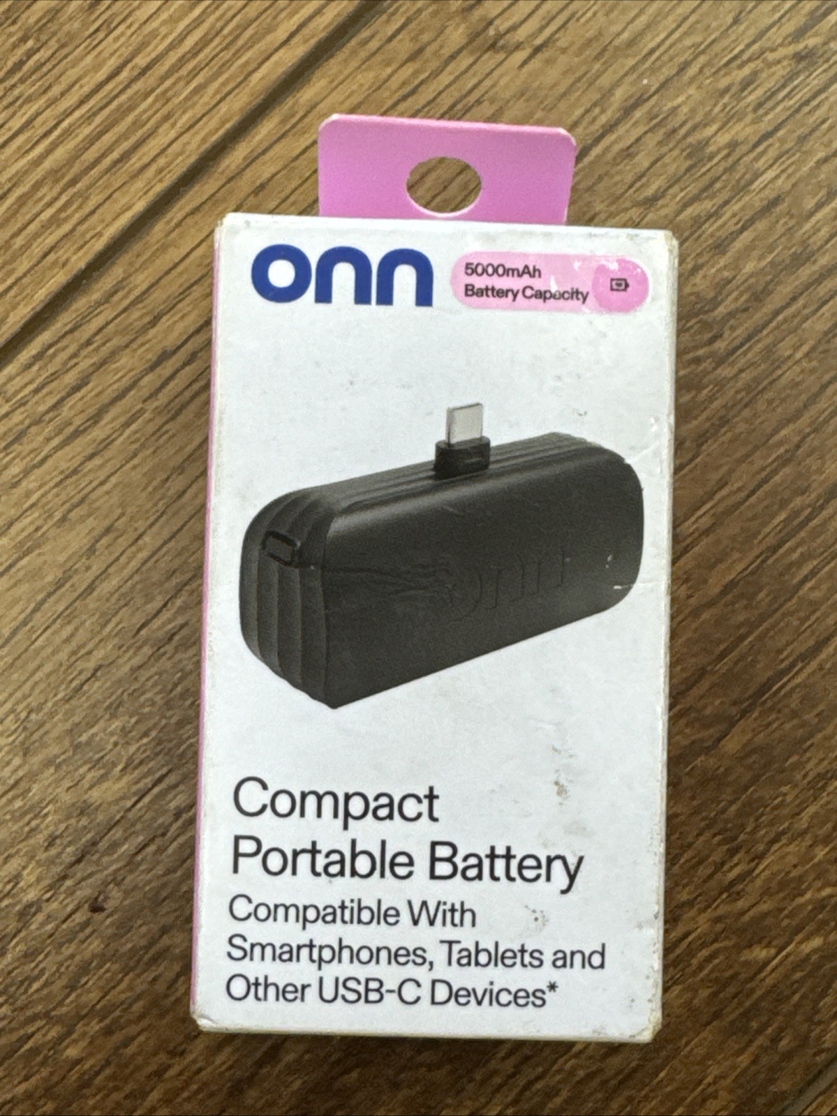 Onn Compact Portable Battery  Compatible With Smartphones Tablets And OtherUsb-c
