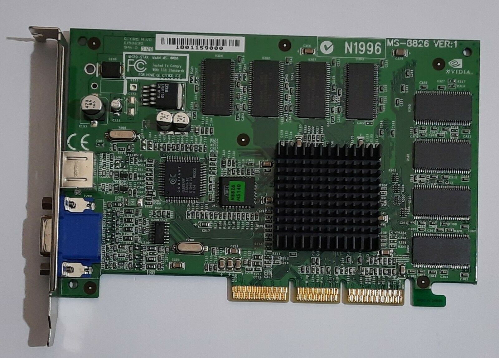 MSI MS-8826 AGP Graphics Card (Nvidia GeForce2 MX400, 64MB, Retro, 2001)