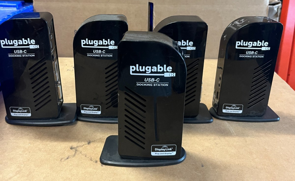 Lot of 5 - DisplayLink Plugable USB-C Docking Station (UD-ULTCDL )