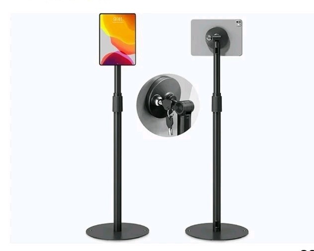 monTEK Anti-Theft Tablet Floor Stand, Frameless Universal Tablet Kiosk with...