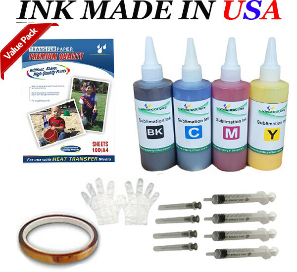 Sublimation Heat Transfer Paper + 400ML Dye Sublimation Refill ink for transfer