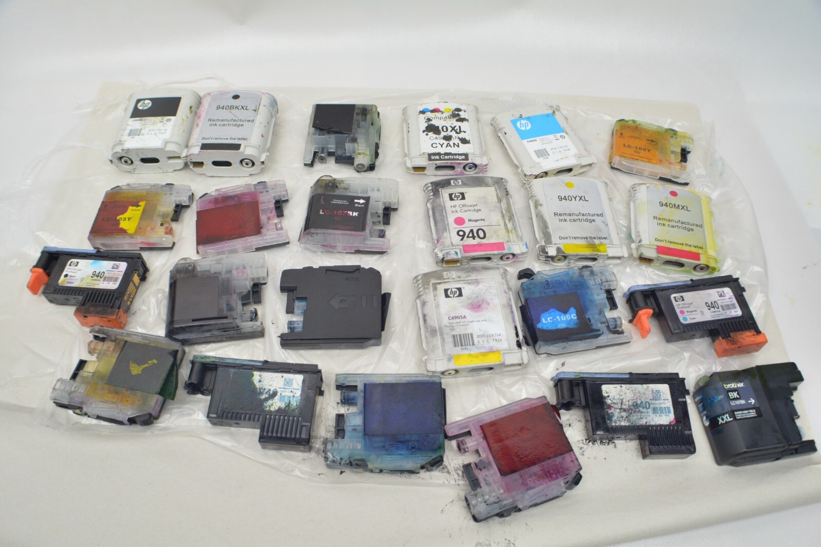 Lot Of 24 Empty Ink Printer Cartridges Various Models And Brands