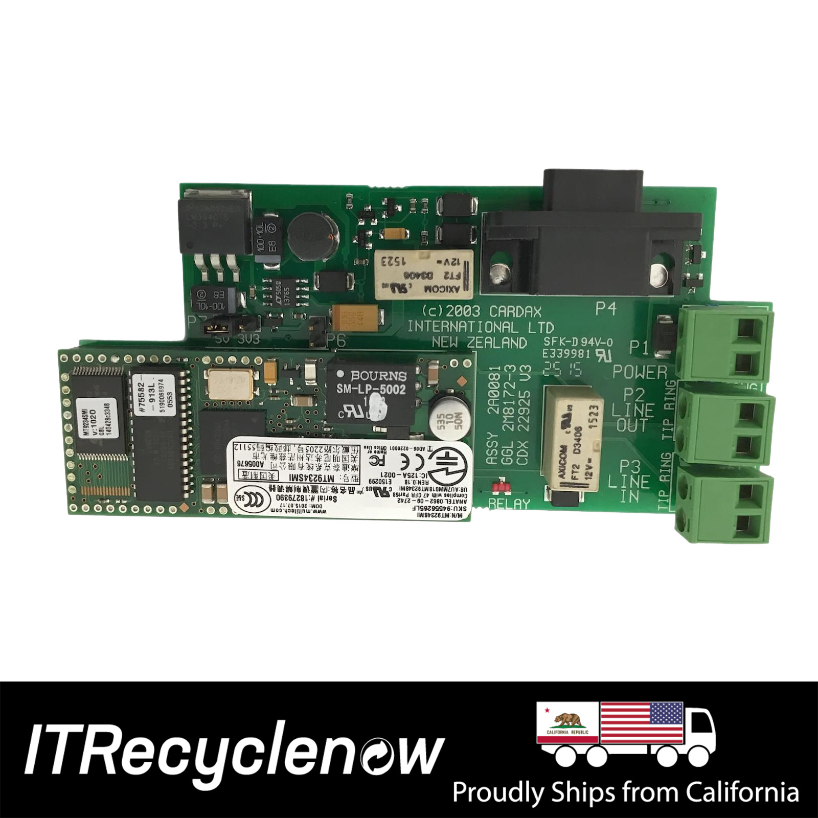 MultiTech MT9234SMI Industrial External Serial V.92 Modem Module Card 5-12V DC