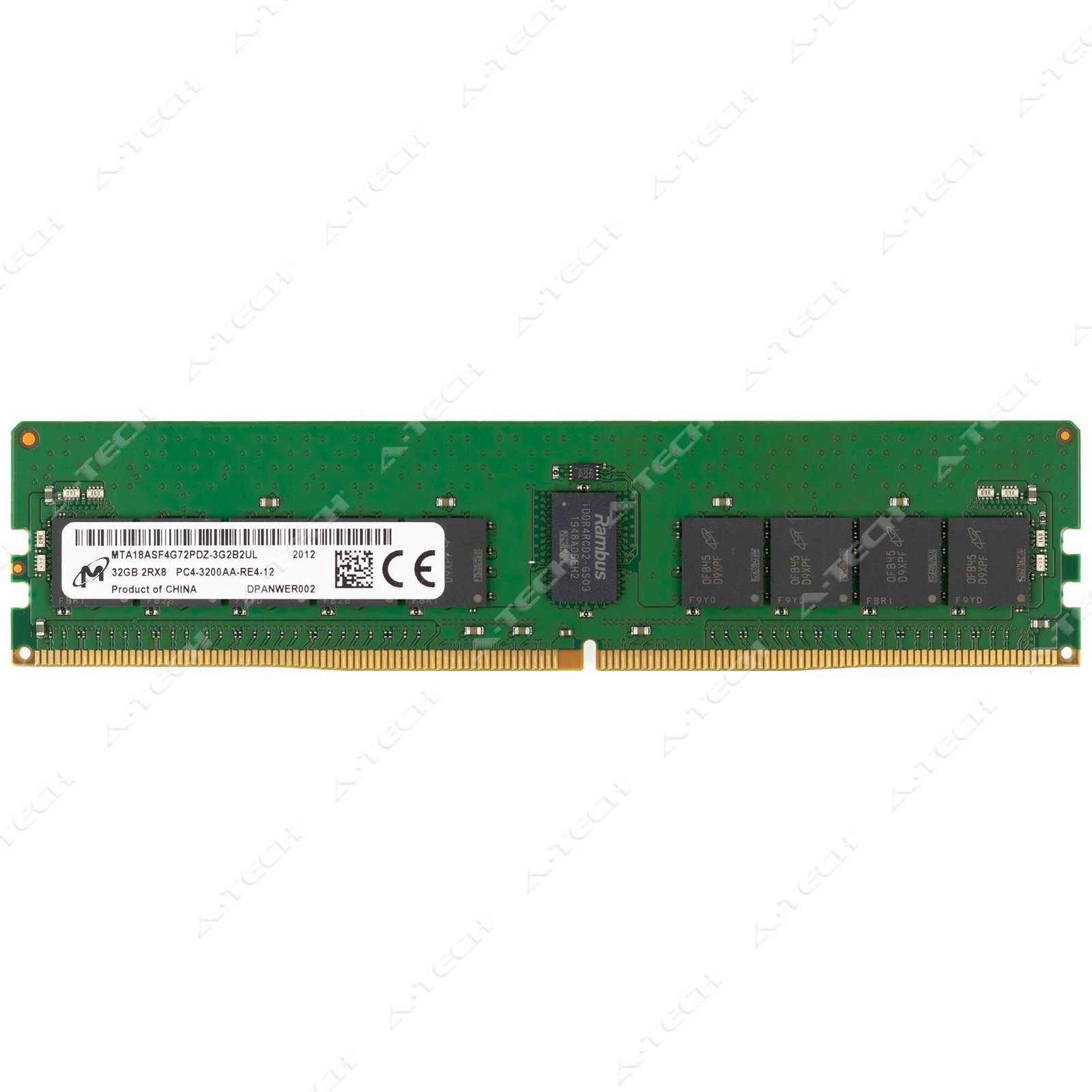 Micron 32GB DDR4 PC4-25600 ECC RDIMM Server Memory RAM (MTA18ASF4G72PDZ-3G2B2)